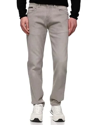 Indicode Regular-fit-Jeans Texas - Graue Five-Pocket Jeanshose - Jeans in Regular Fit mit 98% Baumwolle und 2% Elasthan für hohen Tragekomfort, pflegeleicht und ideal für jeden Anlass.