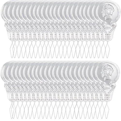 LABUYI 50 Stücke Einfädelhilfe,Nadeleinfädler,Einfädelhilfe für Nähnadeln,Einfädelhilfe Nähmaschine,Einfädler für Nadeln,Nadeleinfädler für Nähmaschinen,Aluminiummaterial,für Nähen,Sticken (Silber)