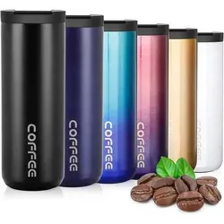 Thermobecher Isolierbecher Edelstahl Deckel Schwarz 500.0 Milliliter