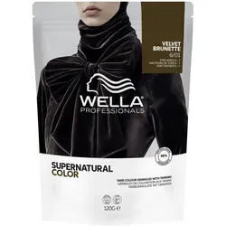 Wella Professionals Supernatural Color 6/01 Velvet Brunette 120 g - Pflanzenbasierte Haarfarbe ohne Aufhellungseffekt, für lebendige Farbergebnisse und bis zu 100 % Graukaschierung. Einfaches Anmischen dank innovativer Sugar-Granula-Formulierung.