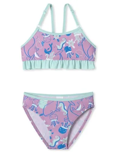 Schiesser Bustier-Bikini Aqua Kids Girl (2-St) - Kinder-Bademode mit fröhlichem Motivprint, perfekt für den Strand und das Schwimmbad, aus 82% Polyamid und 18% Elasthan, maschinenwaschbar für einfache Pflege.