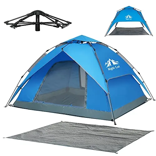 Night Cat Zelt 2 3 4 Personen Wasserdicht Leichtes Wurfzelt Awning Tent Einfaches Einrichten und Tragen zum Wandern