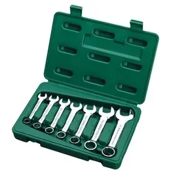SATA Ring-Maulschlüssel-Satz 7-tlg. kurz 10-19 mm - Werkzeug-Set aus Chrom-Vanadium Stahl mit Surface Drive-Technologie für höhere Kraftübertragung und verbesserte Passgenauigkeit. Im praktischen Aufbewahrungskasten.