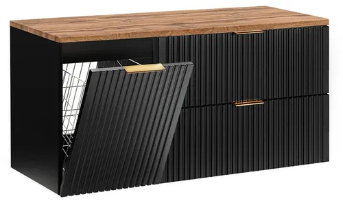 Petits-meubles Waschtischunterschrank in Mattschwarz, 120,8 cm