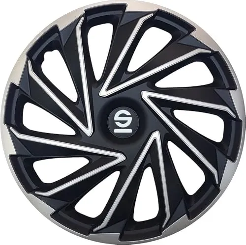 Sparco Radzierblenden Varese - 14-Zoll - Silber/Schwarz - Satz mit 4 Stück - Radkappen, rost- und korrosionsbeständig, einfache Befestigung mit maximalem Halt, perfekt für jeden Fahrzeugtyp mit der passenden Zoll-Größe.