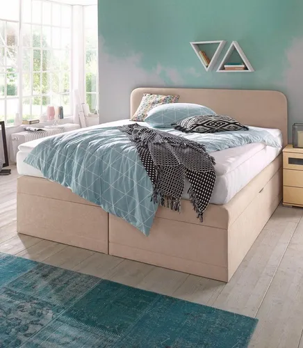 Westfalia Schlafkomfort Boxspringbett mit praktischem Bettkasten - Das stilvolle Boxspringbett von Westfalia Schlafkomfort bietet hohen Liegekomfort und eine praktische Lösung für Stauraum. Der pflegeleichte Bezug und das abgerundete Rückenteil verleihen deinem Schlafzimmer eine moderne Note.