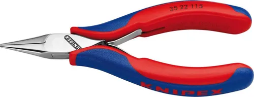 Knipex Elektronik-Greifzange 115 mm flach runde Backen - 35 22 115 - Präzisionszange für Elektronik, mit flach runden Backen für sicheres Greifen und Arbeiten in engen Bereichen.