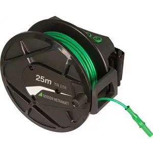 Gossen-Metrawatt Messleitung Z503X, 25m auf Rolle - Kabeltrommel mit 25m Messleitung, ideal für Potenzialausgleich und Erdmessung, ausgestattet mit praktischer Abrollvorrichtung und 4mm Sicherheitsanschluss.