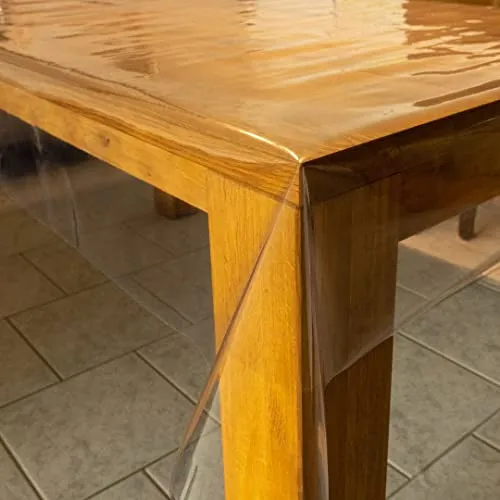 laro 0,30 mm Dicke Tischfolie Tischdecke Transparent Durchsichtig Abwaschbar Garten-Tischdecke Tischschutz-Folie PVC Plastik-Tischdecken Wasserabweisend Eckig Meterware |07|, Größe:140x310