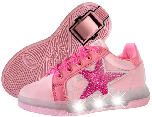 BREEZY ROLLERS 2195680 LED Schuh mit Rollen rosa/pink - 39 - Heelys Rollenschuhe mit innovativem Rollensystem für einen tieferen Stand. Rollen können ohne Werkzeug herausgenommen werden. Perfekt für jeden Anlass!