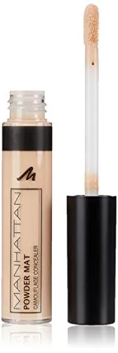 Manhattan Powder Mat Camouflage Concealer 100 Fair, Mattierender Crème, Concealer mit Applikator gegen Augenringe und Hautunreinheiten, 1 x 7ml