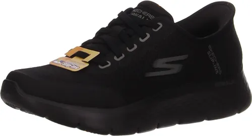 Skechers GO Walk Flex Herren Sneaker Schwarz - Bequeme Slip-Ins mit exklusivem Fersenkissen für sicheren Halt. Die luftgekühlte Komfort-Einlegesohle aus Memory-Schaum sorgt für ein angenehmes Tragegefühl. Maschinenwaschbar und ideal für den Alltag.