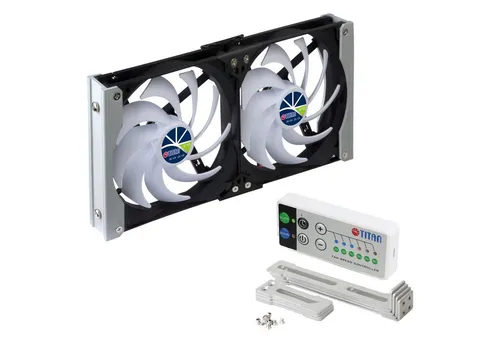 Titan TTC-SC20(A)+ Kühlschrank-Doppellüfter 92x25mm IP55 - Spezial-Lüfter mit Timermodus und integriertem Schutz, ideal für Kühlsysteme und effiziente Luftzirkulation.