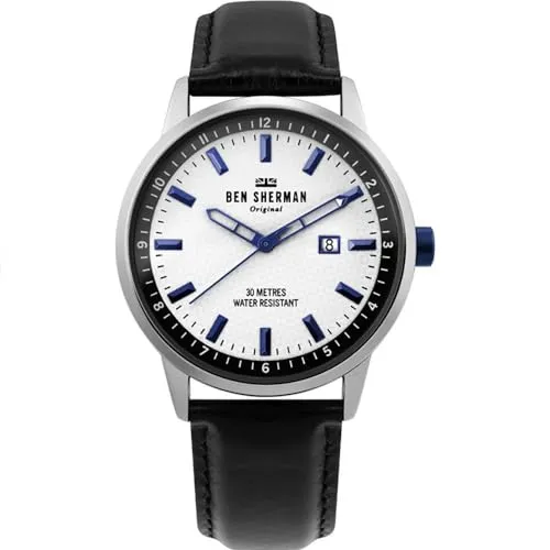 Ben Sherman WB030B Daltrey Professional Herren 43mm Armbanduhr - Elegante Herren-Armbanduhr mit 43mm Durchmesser, Quarzwerk und 3 ATM Wasserdichtigkeit. Perfekt für den Alltag und besondere Anlässe.
