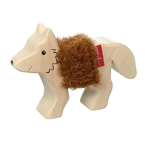 SIGIKID 39514 Holztier Fuchs Cudly Wudly Mädchen und Jungen Babyspielzeug empfohlen ab 3 Jahren natur/braun