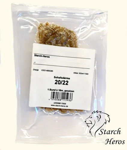 Schafsdarm/ Saitling/ Bratwurstdarm 20/22 - 18 Meter