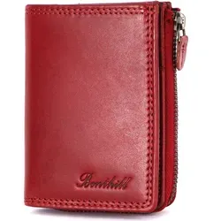 Benthill Geldbörse Klein Echt Leder RFID in rot von Benthill