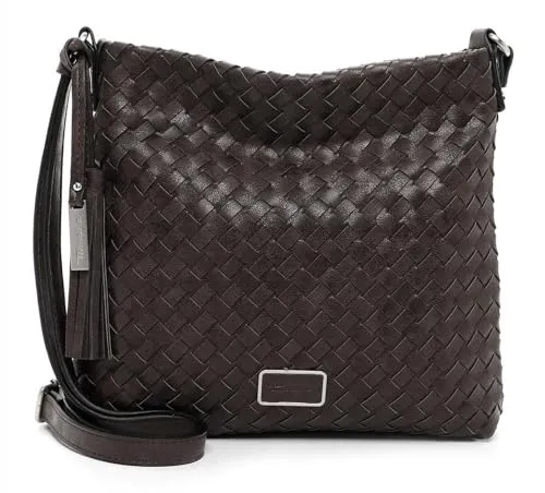 Tamaris Melissa Crossover Bag Brown - Die Tamaris Umhängetasche vereint Stil und Funktionalität. Mit verstellbarem Schulterriemen und geräumigem Hauptfach ist sie der perfekte Begleiter für jeden Tag. Maße: 28 x 25 x 5 cm.