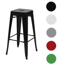 Barhocker HWC-A73 - Stapelbarer Tresenhocker im Industriedesign - Barmöbel mit pulverbeschichtetem Metall, minimalistisches Industriedesign, stapelbar für platzsparende Lagerung und sofort einsatzbereit, maximale Belastbarkeit 120 kg.