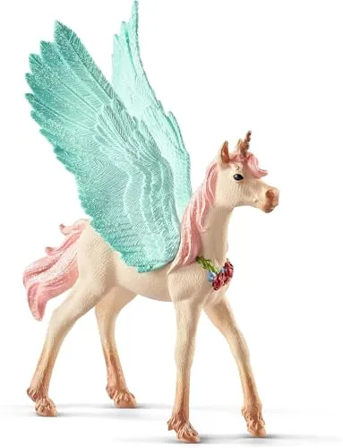 schleich 70575 Schmuckeinhorn-Pegasus Fohlen - Farbenfrohe Spielfigur aus BAYALA, fördert fantasievolles Spielen und kreative Abenteuer für Kinder von 5-12 Jahren