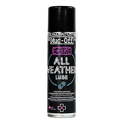 Muc Off E-Bike All-Weather Chain Lube Allwetter- Kettenöl, 250 ml - Premium E-Bike Kettenfett, Kettenspray Fahrrad - Formuliert Für Alle Wetterbedingungen, black