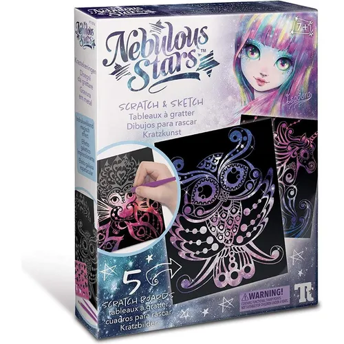 Nebulous Star Scratch Sketch Gift Box - 5 Scratch Boards, 2 Werkzeuge und 21 Schablonen für kreative Kunstwerke