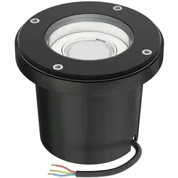ledscom.de Bodeneinbauleuchte BOFU für außen, IP67, schwenkbar, schwarz, rund, 150mm Ø, inkl. GU10 LED 630lm warmweiß
