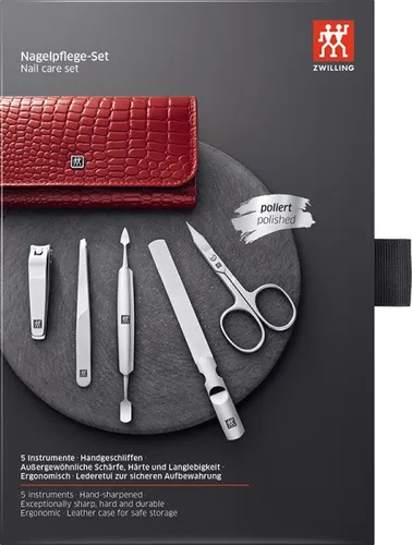 ZWILLING Beauty 5-tlg. Druckknopf-Etui Maniküre-Set in rot von ZWILLING Beauty