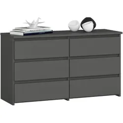 Raumhirsch Furniture Kommode Graphit, 100 cm - Praktische Kommode mit sechs Schubladen für vielseitigen Stauraum. Ideal für Wohnzimmer, Schlafzimmer oder Flur. Die kompakte Bauweise passt perfekt in enge Räume und bietet durch die robuste Verarbeitung eine hohe Langlebigkeit.