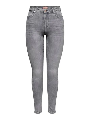 ONLY Damen Onlpower Mid Push Up Sk Azg937 Noos Jeans, Grey Denim, XL / 32L EU - Stylische Push-Up Jeans für Damen von ONLY, die die Figur optimal betonen und perfekten Tragekomfort bieten.