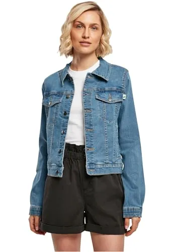 Urban Classics Damen Jeansjacke Ladies Organic Denim Jacket, Farbe clearblue washed, Größe XS