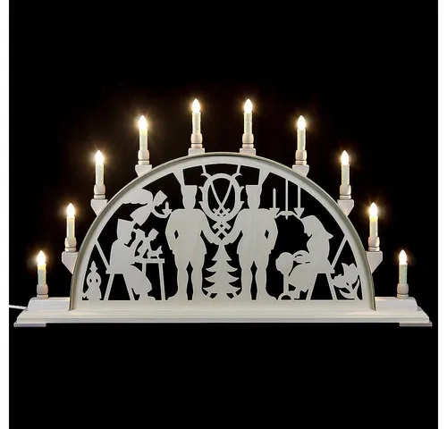 Manufaktur Holger Seidel Schwibbogen Schwibbogen Bergmann mit Wappen (78cmx42cm) von Manufaktur Seidel