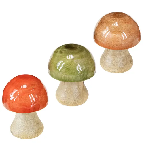 Herbstliche Holzpilze für dekorative Arrangements, 9 Stück - Kreative Holzpilze für herbstliche Deko – ideal für gemütliche Arrangements. Setzen Sie stilvolle Akzente in Ihrem Wohnraum und genießen Sie die Vielfalt der Gestaltungsmöglichkeiten!