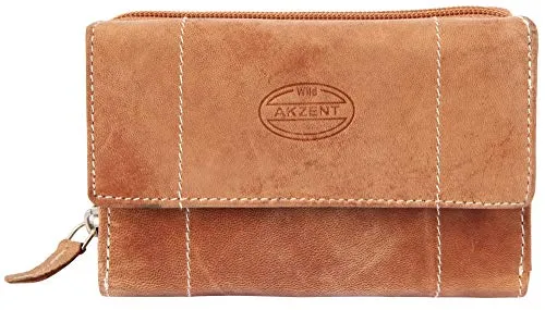 AKZENT Geldbörse Mayada - Damen Geldbörse aus Echtleder mit RFID-Schutz - Elegante Damen Geldbörse im Querformat aus weichem Ziegenleder, bietet viel Stauraum und schützt sensible Daten durch integrierten RFID-Schutz.