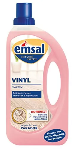 Erdal-Rex GmbH emsal Vinyl Bodenpflege, Anti-Static-Formel, Sauberkeit & Fugenschutz für Vinylböden, 1000 ml - Flasche 114470