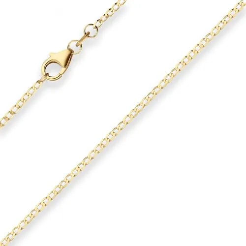 1,6mm Panzerkette weit Collier Halskette 333 Gold Gelbgold 60cm