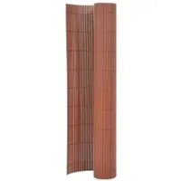 vidaXL Gartenzaun Doppelseitig 90x400 cm Braun - Metallzaun aus witterungsbeständigem PVC, ideal für dekorative Abgrenzungen von Beeten und als Sichtschutz. Langlebig, flexibel und leicht anpassbar auf deine Wunschgröße.