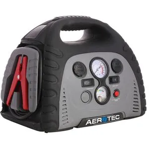 Aerotec AEROmobile Powerstation 400A - 4-in-1 Starthilfegerät mit 400A Spitzenstrom, Kompressor und 20000mAh Akku – ideal für Autos, Boote und Motorräder. Inklusive LED-Arbeitsleuchte und 230V Steckdose für vielseitige Anwendungen.