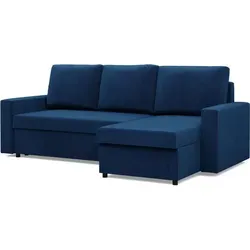Ecksofa Neo mit Schlaffunktion, Dunkelblau von Mebligo