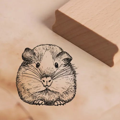 Stempel Holzstempel - süßes Meerschweinchen Tier Motivstempel 38x37mm ❤️
