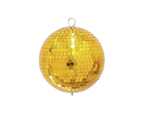 SATISFIRE Discolicht Spiegelkugel 20cm gold – Funkelnde Diskokugel für unvergessliche Partys - Disco-Lichter: 20cm goldene Spiegelkugel mit Echtglasfacetten für beeindruckende Lichtspiele und perfekte Atmosphäre auf jeder Feier.