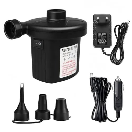 Elektrische Luftpumpe 2 in 1 Inflate und Deflate Luftpumpe mit 3 Luftdüse AC110V-240V für Aufblasbare Matratze, Luftmatratze Pool, Boot, Schwimmring, Elektrische Pool Luftpumpe für Hause und Auto