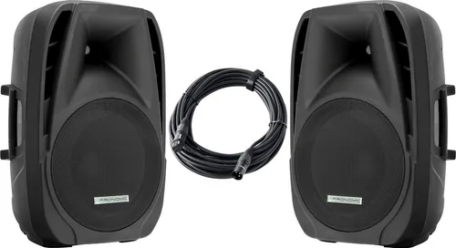 Pronomic PH15A Aktiv PA-Lautsprecher Set - Lautsprecherboxen mit Verstärker, 200 W RMS Leistung, integrierter Bluetooth MP3-Player und ideal für mobile Bühnenaufbauten.
