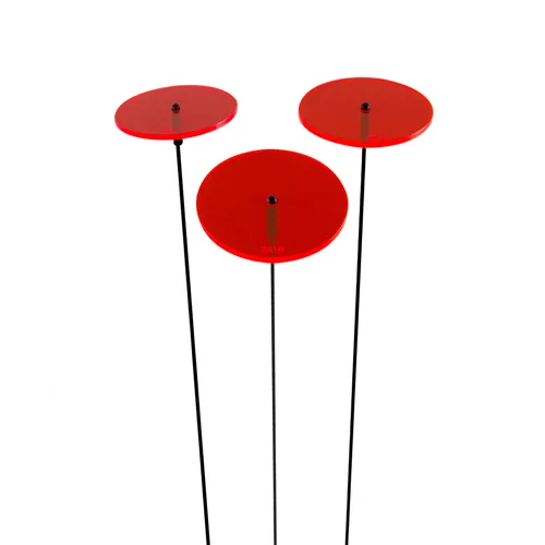 Stück SUNPLAY Sonnenfänger Ø 7 cm Suncatcher Gartenstecker Scheiben ROT 3
