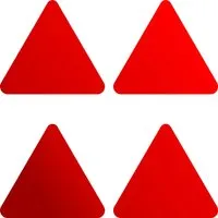 Aufkleber Holografie-Leucht-Reflektoren Dreieck Rot 11 cm x 9 cm
