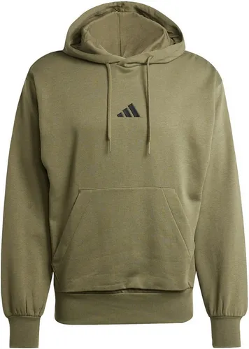 adidas Herren Essentials FEELCOZY Fleece Hoodie, Olive strata/Black - Herren-Sweatshirt aus 70 % recycelten Materialien, mit regulierbarem Kordelzug und Kängurutasche für optimalen Komfort und Stil.