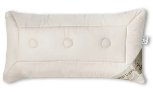 franknatur Kopfkissen Kissen Nadia-2, Füllung: 100% Schurwolle, Bezug: 100% Baumwolle kbA, Kopfkissen in der Höhe anpassbar