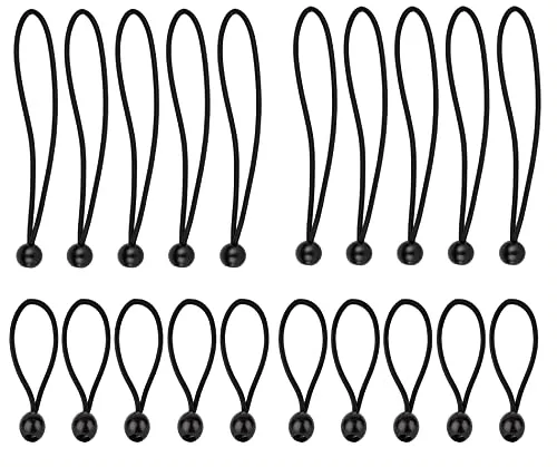 BigDean 2X Planenspanner mit Kugel - Spanngummis 10x lang + 10x kurz - Gummispanner Zeltspanner Expanderschlingen Kugelspanner - Befestigung für Planen, Banner, Zelte, UVM.