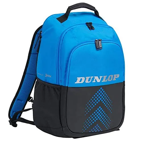 Dunlop Tennis-Rucksack Srixon FX Performance - Blau/Schwarz - Tennisschläger Rucksack mit 3 Fächern, darunter ein Haupt- und Schlägerfach, für geordnete Aufbewahrung und hohen Tragekomfort dank Mesh-Material und Polsterung.
