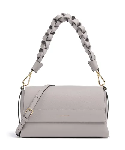 Coccinelle Boheme Grana Double | Schultertasche Damen | Hellgrau E1M50120101-702 - Elegante Schultertasche aus genarbtem Rindsleder in hellgrau, ideal für stilvolle Auftritte und den täglichen Gebrauch.
